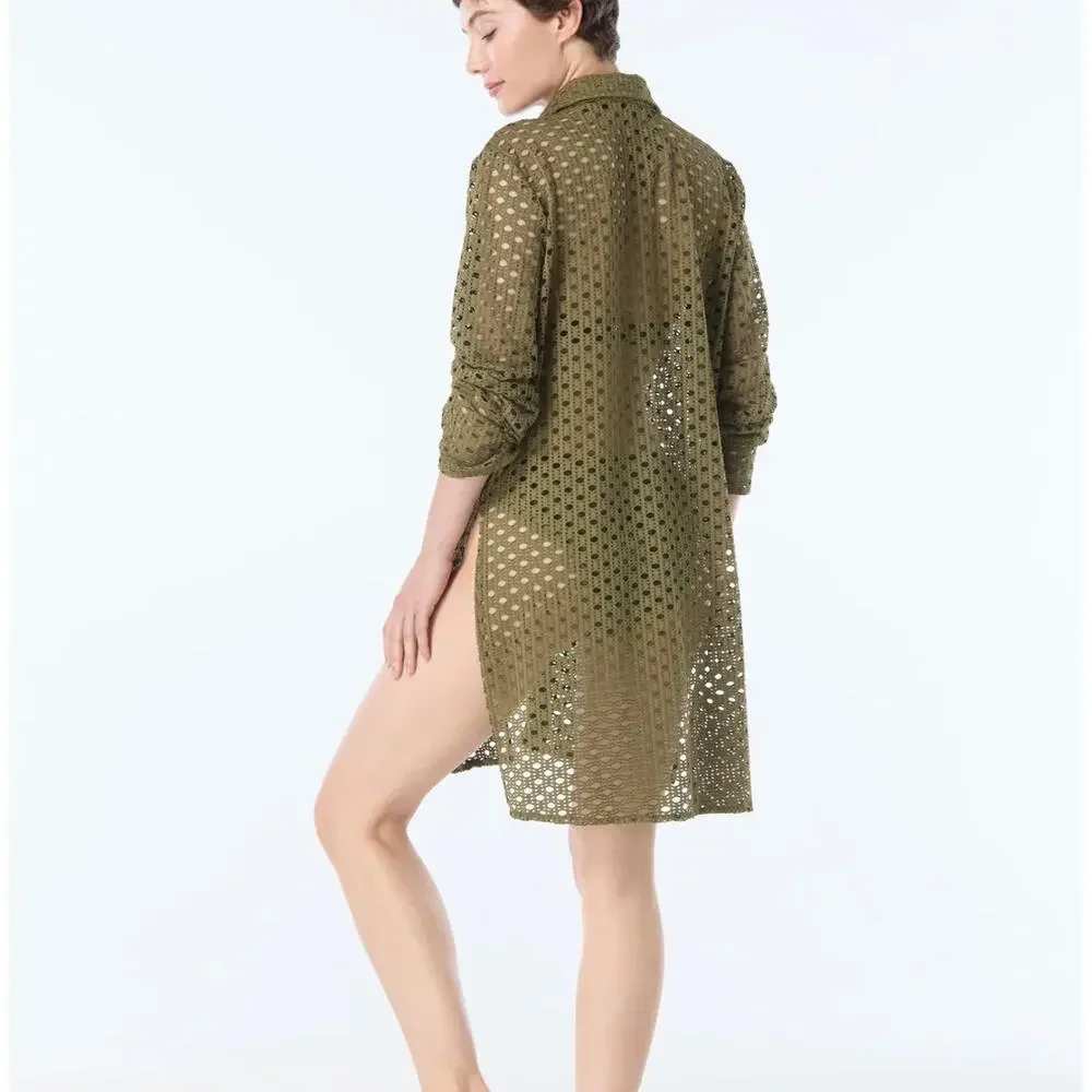 New Carmen Marc valvo crochet coverup tunic top - Picture 4 of 5
